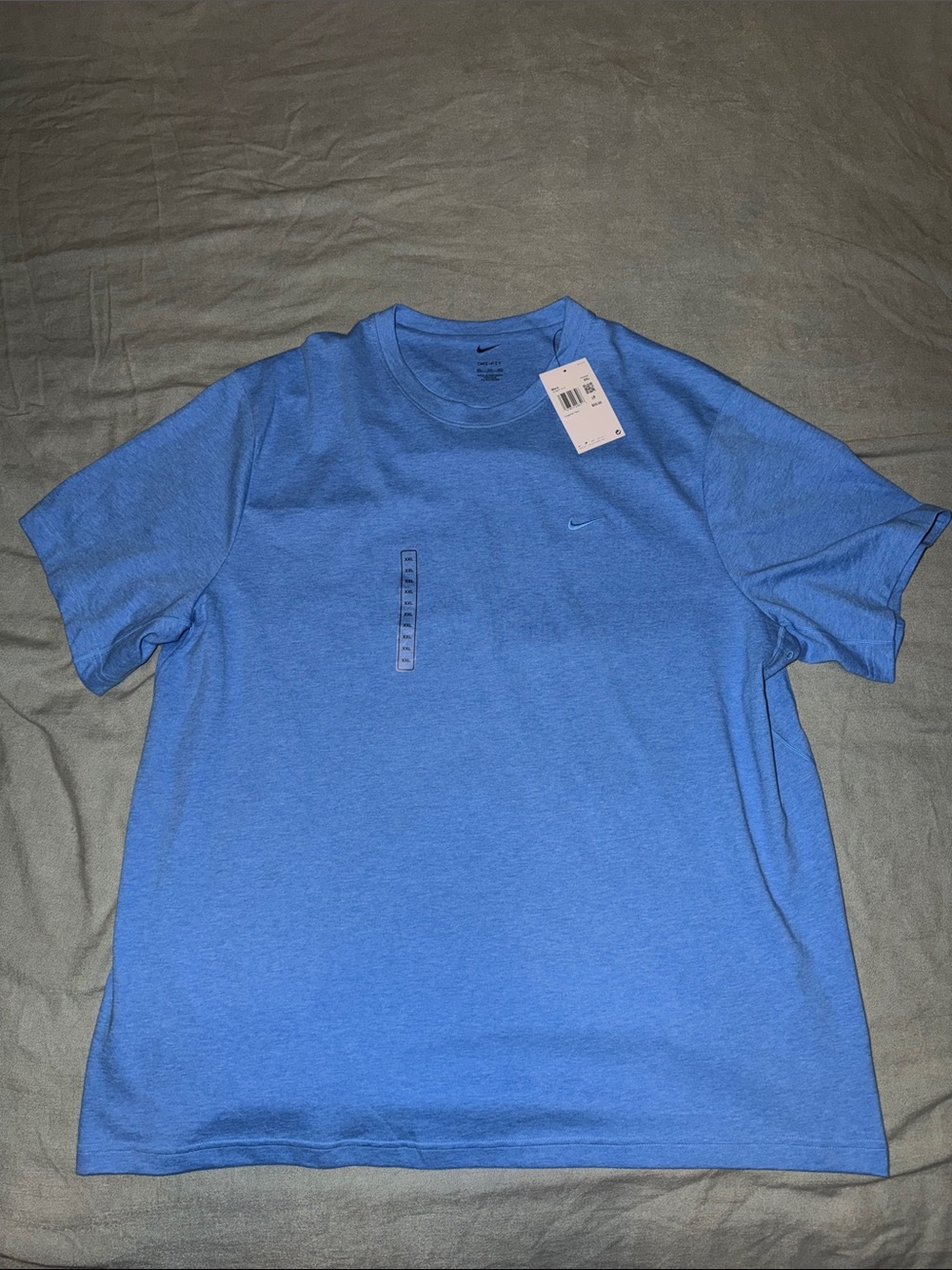 Nike Men’s Light Blue Dri-Fit Short-Sleeve Athletic Tee